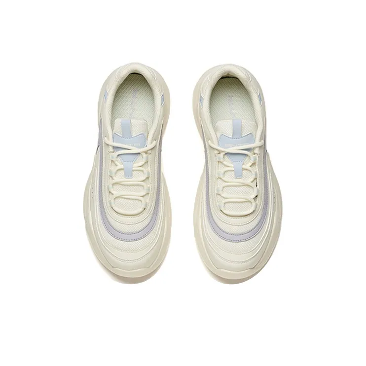 Anta Chao Worship 2.0 Cushioning Anti Slip Wear Resistant Breathability Low Top Casual Shoes Women's White Purple-3