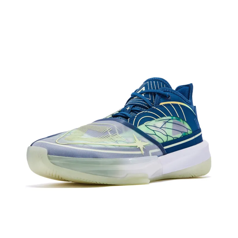 Uzis X PEAK State Extremely Large Triangle 1.0 Basketball Shoes Men Mid Top Port Blue/White-3