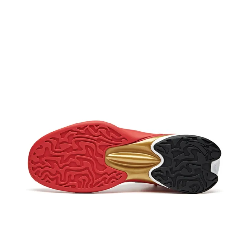 ANTA UFO2.0 Basketball Shoes Men Mid Top ANTA White/University Red/Metal Gold-5