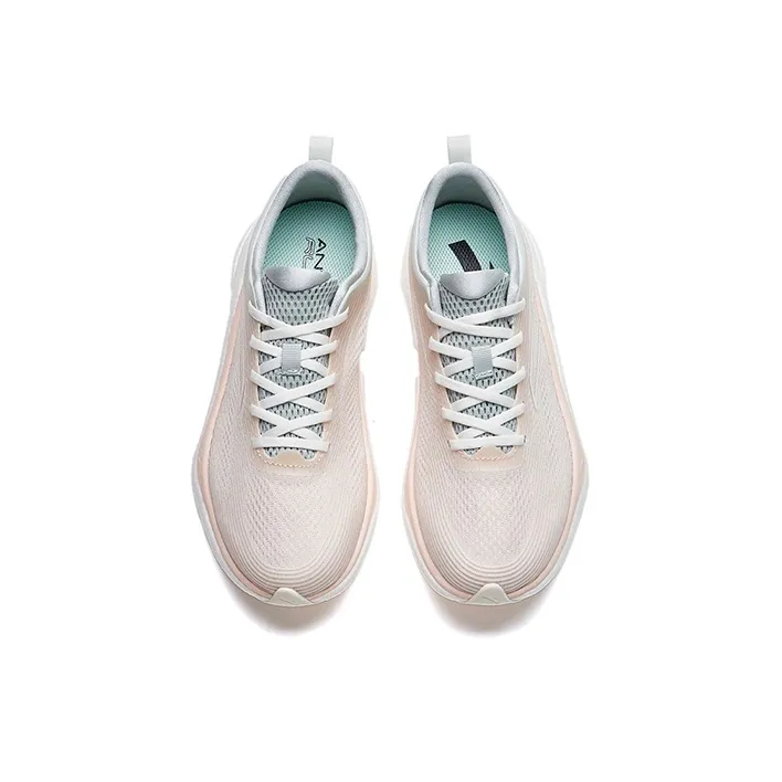 ANTA Four Generations Of Hydrogen Running Shoes Women's Low Top White Pale Pink Green-2