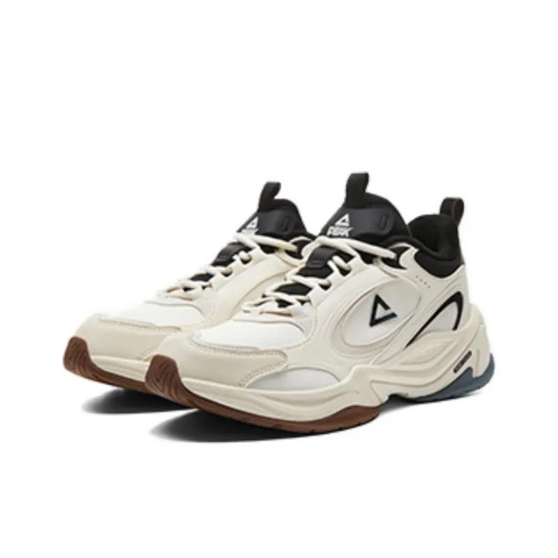 PEAK State Pole Source Back Anti Slip Wear Resistant Low Top Running Shoes Men's Beige-2