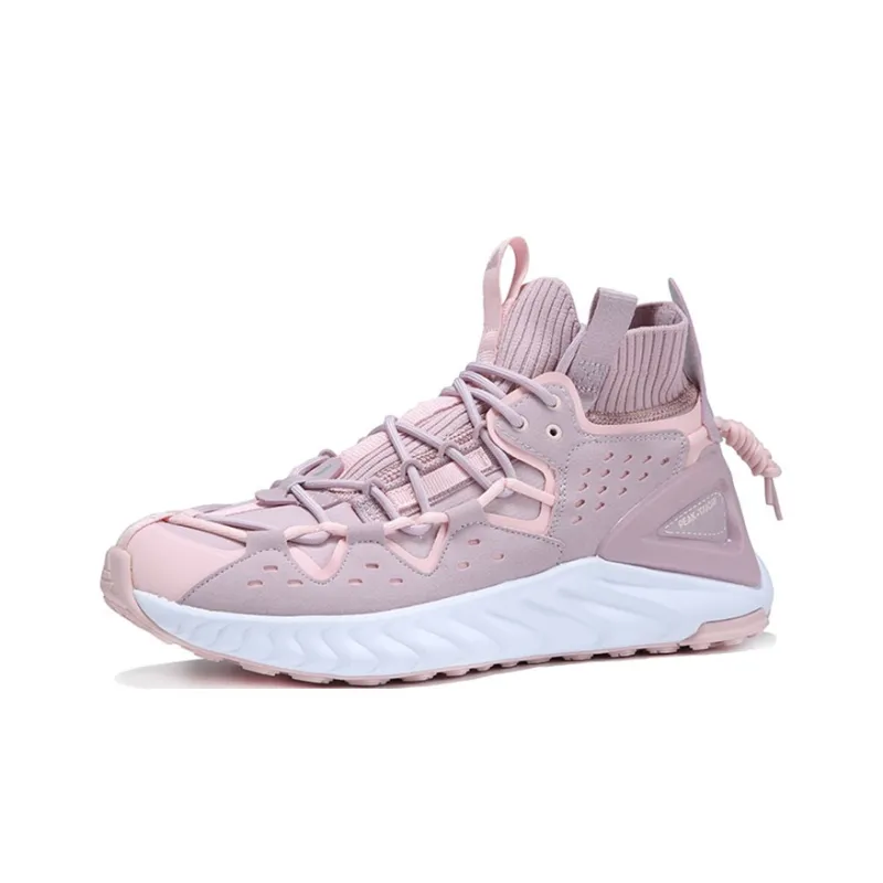 PEAK Taichi Mid-Top Running Shoes Women's Gray Pink-2