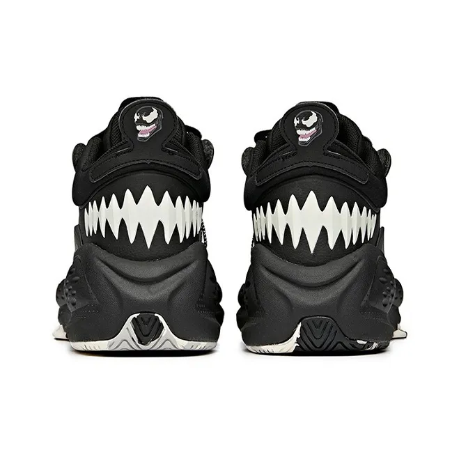 Anta Life Collection Dominant Venom Collaboration Slip Resistant Cushioning Low Top Skateboard Shoes Men's Black White-3
