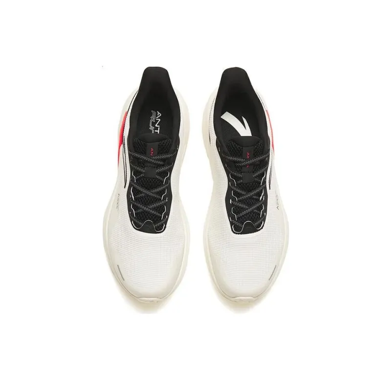 Anta DuCi4 Mesh Cushioned Slip Resistant Low Top Running Shoes Men's White Black Red-1