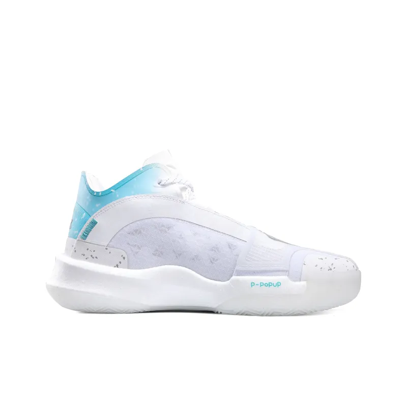 PEAK Taichi Ripple Triangle Anti Slip And Wear Resistant Breathable Mid Top Basketball Shoes Men's All White-2