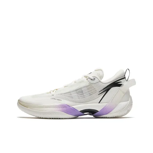 ANTA Three-point Rain1.0 Basketball Shoes Men Low-Top White/Purple