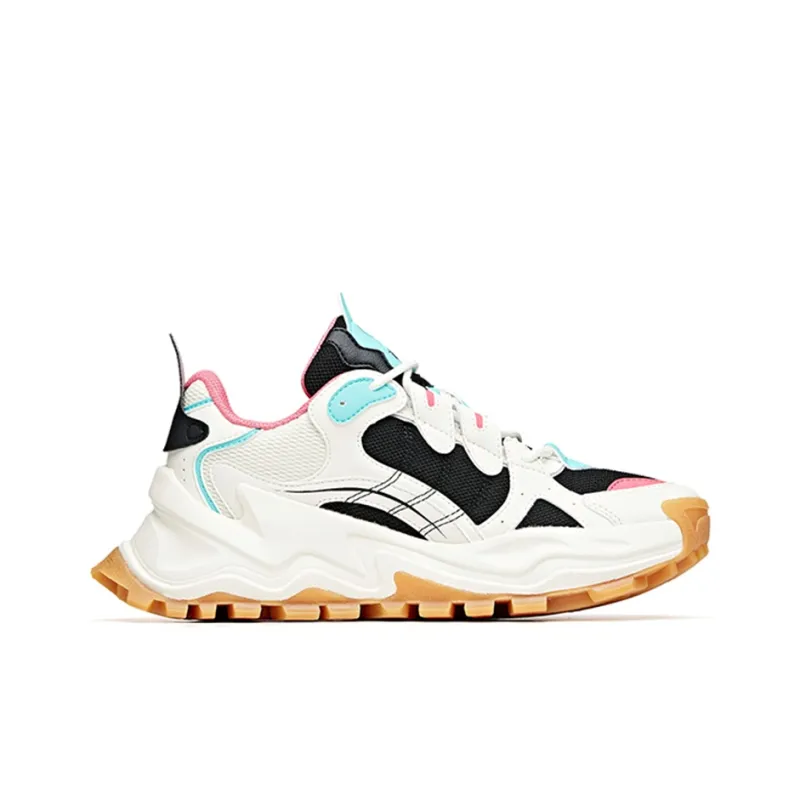 Anta Hot Anti-Slip Wear-Resistant Low-Top Casual Shoes Women's White Black Pink-1