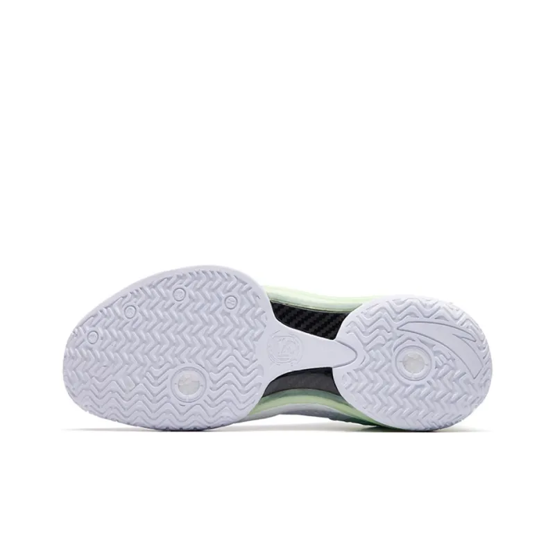 Anta Shock Wave 4 Low-Top Performance Basketball Shoes Men's White Green-4