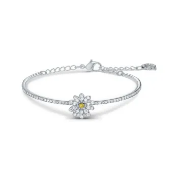 Swarovski Multi Metal Inlays Bangles Women's Silver White