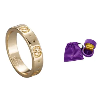 GUCCI 18K Yellow Gold Interlocking G Ring