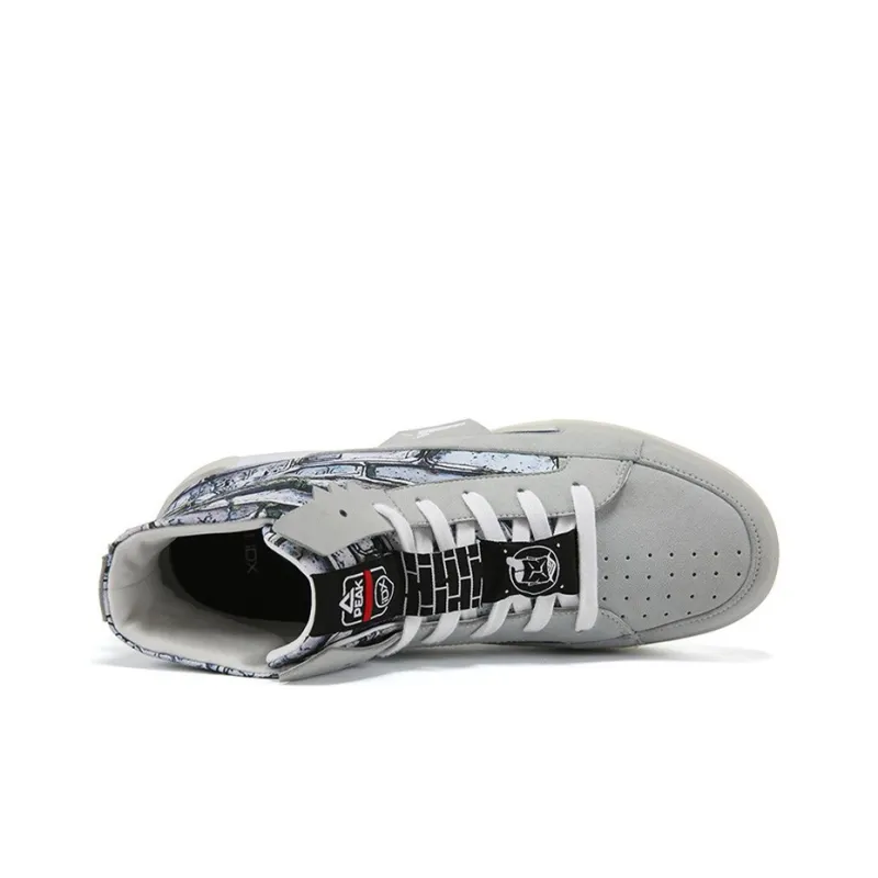 PEAK State Pole Cushioning Wear Resistant High Top Skateboard Shoes Men's Silver Gray-2