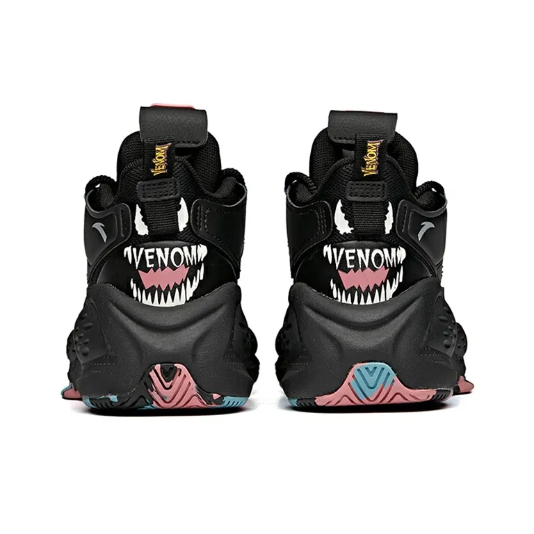 MARVEL x Anta Bastard Mid Top Skateboard Shoes Women's Black White-3