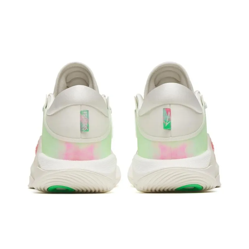 Anta Skyline 1 Anti Slip Wear Resistant Low Top Basketball Shoes Men's White Cyan Pink, Firework Color Scheme-3