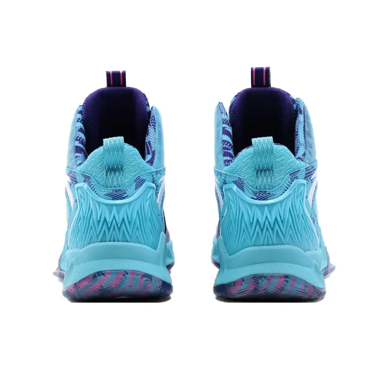 Anta KT2 Cushioning, Slip Resistant, Abrasion Resistant Coverage High Top Basketball Shoes Men's Purple Pink Blue-3
