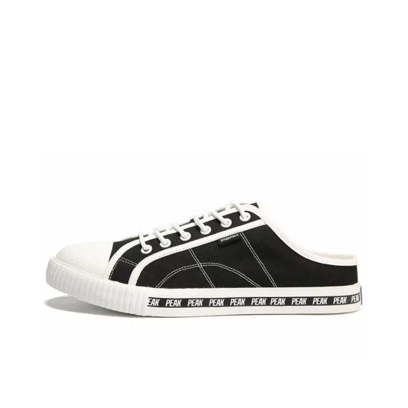 PEAK State Pole Low Top Skateboard Shoes Men's Black White-0