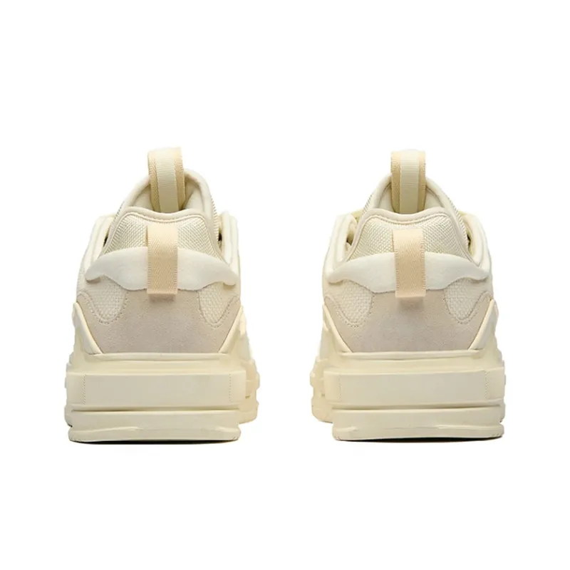 Anta Bump Puffy Shoes Slip Resistant Low Top Skateboard Shoes Men's Light Beige White-3