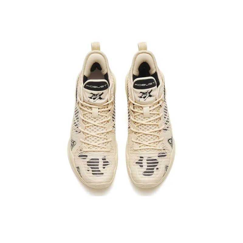 Anta Frenzy 4 Pro Cushioning Anti-Slip And Wear-Resistant Low-Top Basketball Shoes Beige Yellow Fossil Color Scheme-2