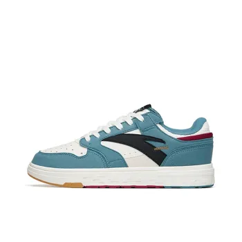 Anta Street Naughty Turquoise Slip Resistant Cushioning Wear Resistant Low Top Skateboard Shoes Black White Blue