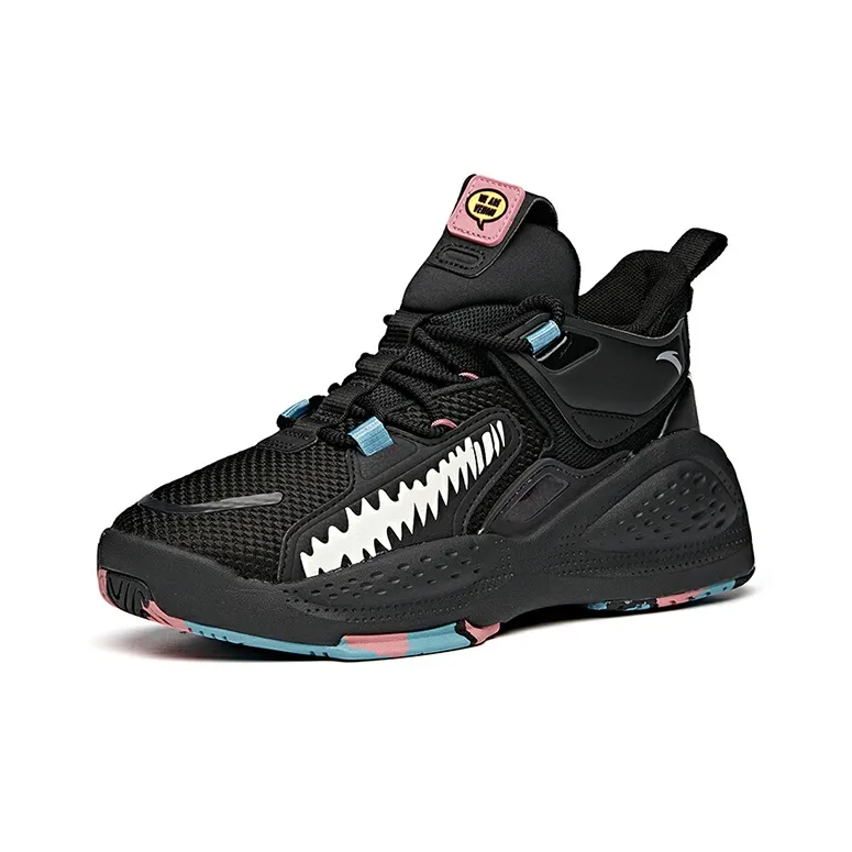 MARVEL x Anta Bastard Mid Top Skateboard Shoes Women's Black White-1