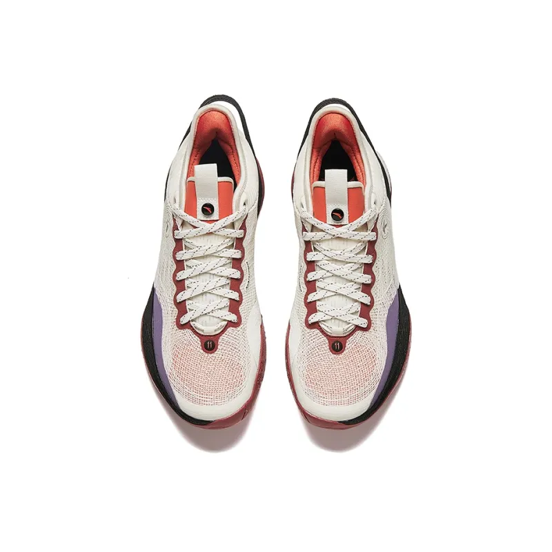 Anta Three point Rain1.0 ROCCO Cushioning Wear Resistant Low Top Basketball Shoes Men's Ecru-2