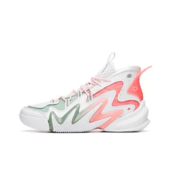 Anta Berserk 2 High Top Performance Basketball Shoes Men's White Pink Green