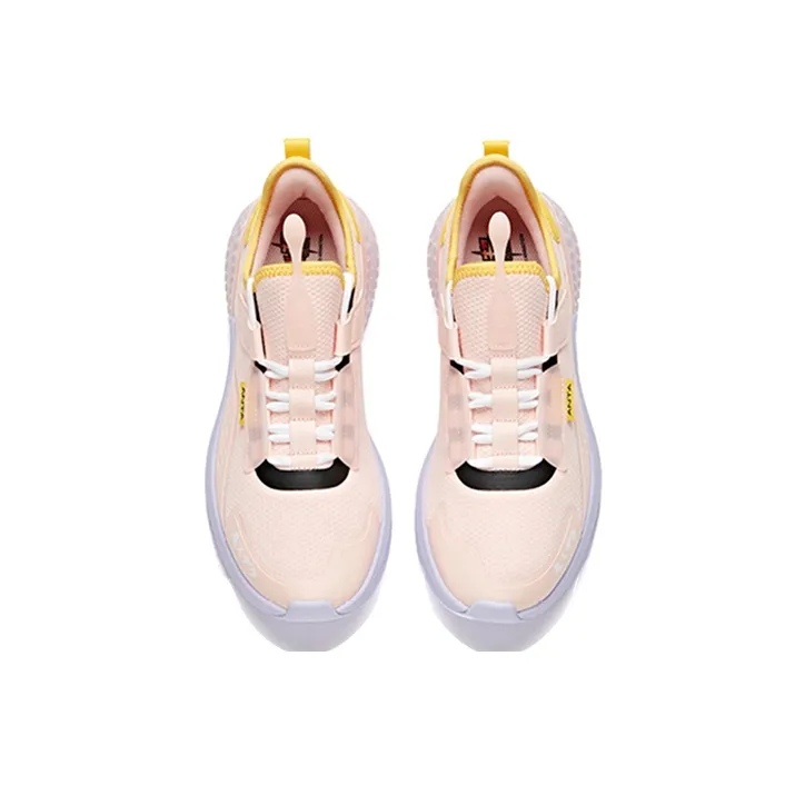 ANTA C37 Series Running Shoes Men Low Top Light Yellow/Pink/Purple-3