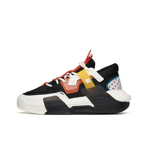 Anta Bastard 3.0 Anti Slip Wear Resistant Low Top Skateboard Shoes Black White Orange