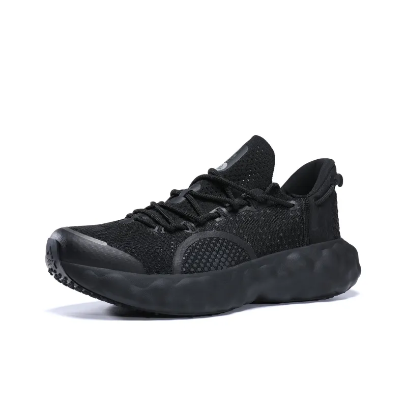PEAK Cushioning Abrasion Resistant Breathable Low Top Running Shoes Men's All Black-2