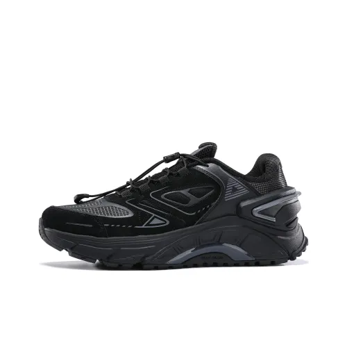 PEAK State Pole Running Shoes Men Low-Top All Black