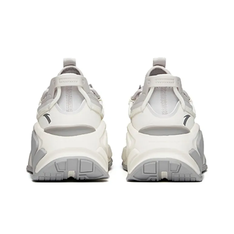 Anta AT91 Anti-Slip Wear-Resistant Breathable Lightweight Low-Top Chunky Sneakers Women's Gray White-4