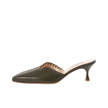 Elleme Closed Toe Slippers 5cm Women's Green