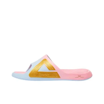 PEAK Tai Ji1.0 Rubber Sole Graffiti Quiet Slip Resistant Slide Slippers Unisex Sky Blue Pearl Pink
