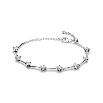 Pandora 925 Sterling Silver, Synthetic Cubic Zirconia Bangles Women's Silver