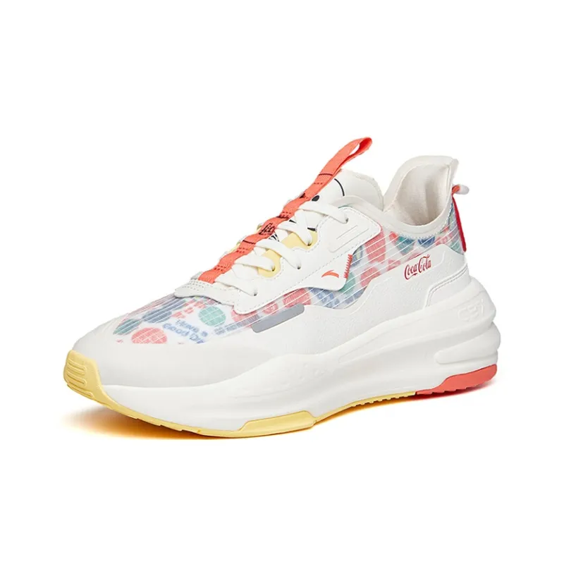 Coca Cola x Anta C37 Series Life Collection Cushioning Lightweight Low Top Skateboard Shoes Women's White Red-1