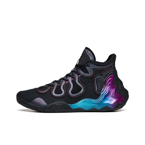 Anta Star Mountain ' Aurora ' Cushioning Anti Slip And Wear Resistant High Top Performance Basketball Shoes Black