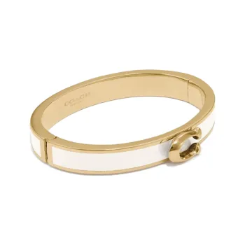 COACH Gold Plated Bangles Women's White/Gold Color