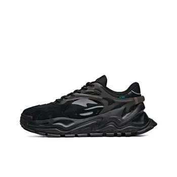 Anta Hot Black Cat Anti Slip Wear Resistant Low Top Casual Shoes Black