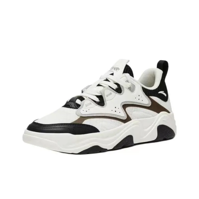 Anta Back Wave 3.0 Lightweight And Breathable Low Top Skateboard Shoes Women's White Black-1