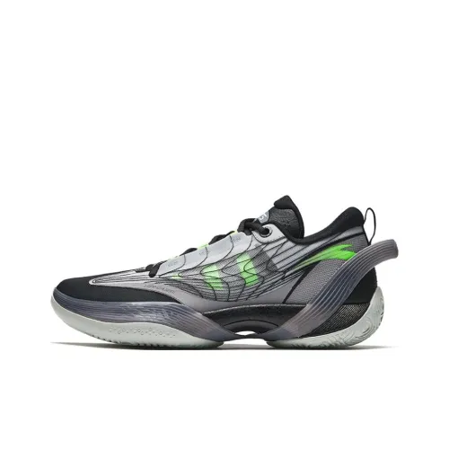 ANTA Three-point Rain1.0 Basketball Shoes Men Low-Top Green Gray