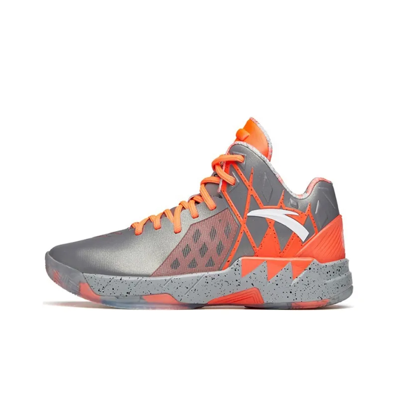 Anta KT1 Pro Mid Top Performance Basketball Shoes Men's Gray Orange-0
