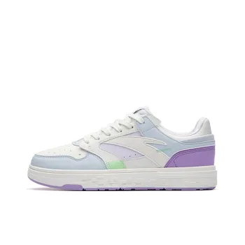 Anta Street Naughty Wear resistant Non slip And Breathable Low Top Skateboard Shoes Women's White Blue Purple