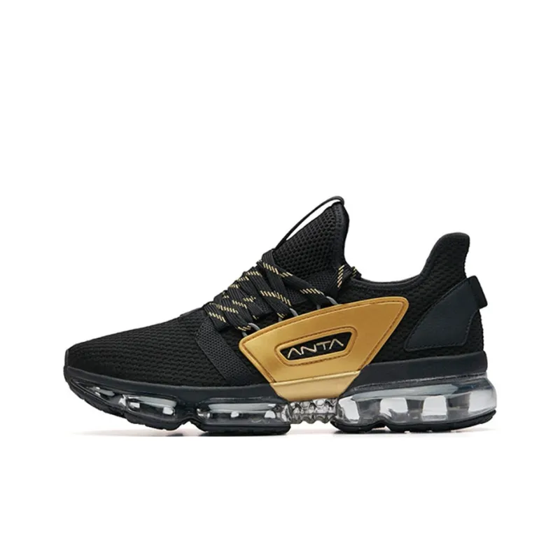 Anta SEEED Anti Slip Wear Resistant Low Top Running Shoes Men's Black Yellow-0
