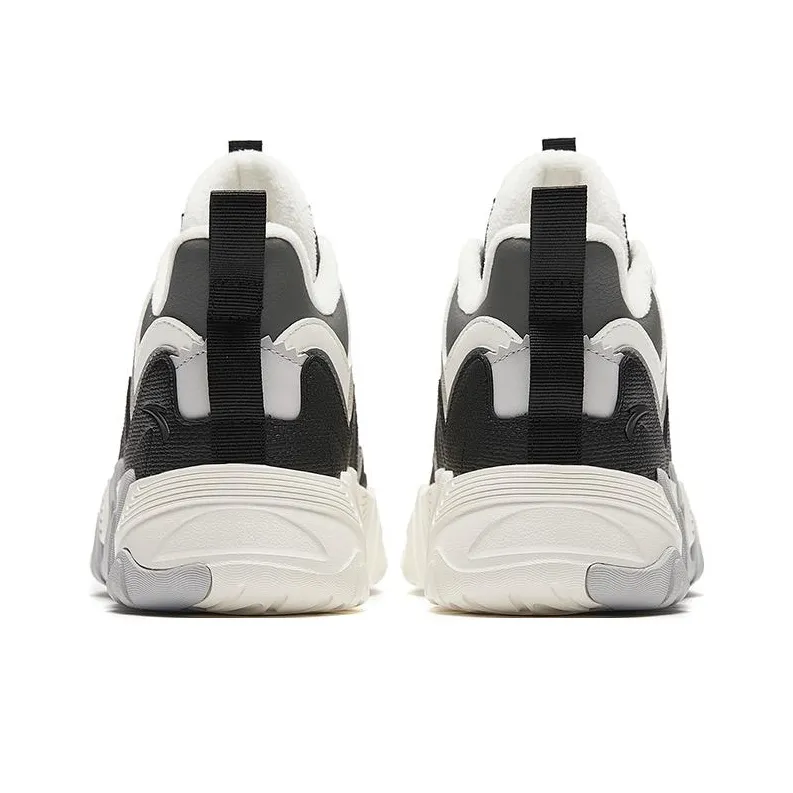 Anta Back Wave 1.0 Slip Resistant Mid Top Casual Shoes Women's Black Gray Color-3