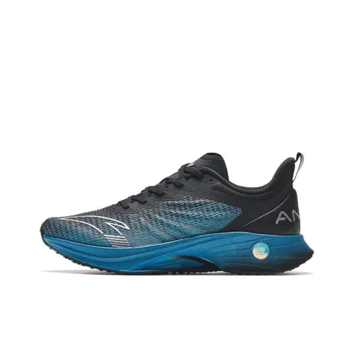 Anta MACH 3.0 Abrasion Resistant Low Top Running Shoes Men's Black Blue