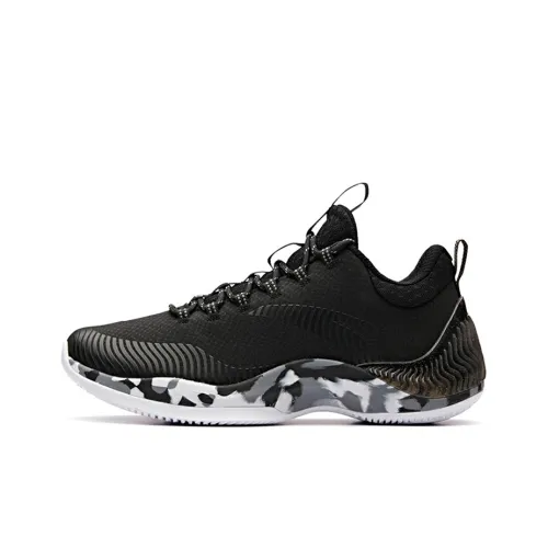 Anta The Dagger 2 Low Top Basketball Shoes Men's Black White Gray