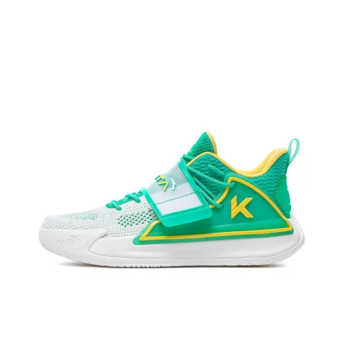 ANTA Water Flower 2 Basketball Shoes Men Low-Top Parrot Green/Ivory White/Light Yellow