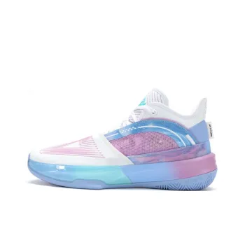 PEAK State Extremely Large Triangle 1.0 Anti Slip Wear Resistant Mid Top Basketball Shoes Men's White Purple