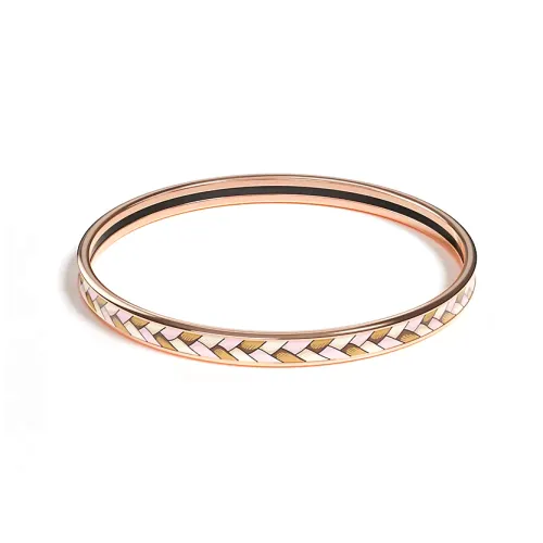 HERMES Rose Gold Plated Bangles Unisex Rose Gold