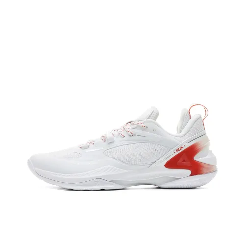 PEAK Agile 2.0 Basketball Shoes Men Low-Top Large White Picking Red