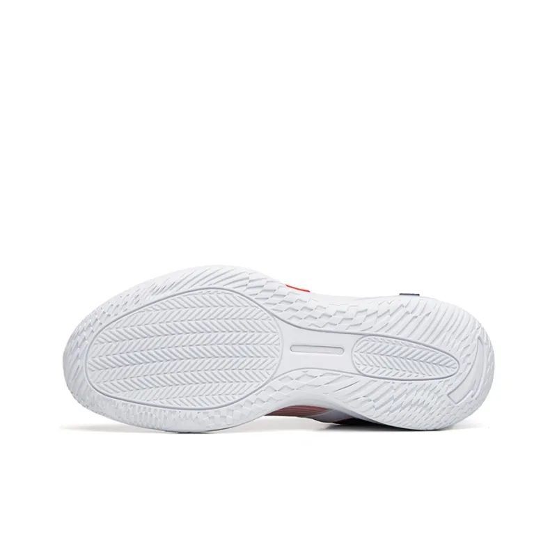 Anta Swoosh 2.0 Anti-Slip Wear-Resistant Low-Top Performance Basketball Shoes Men's White Red Black-5